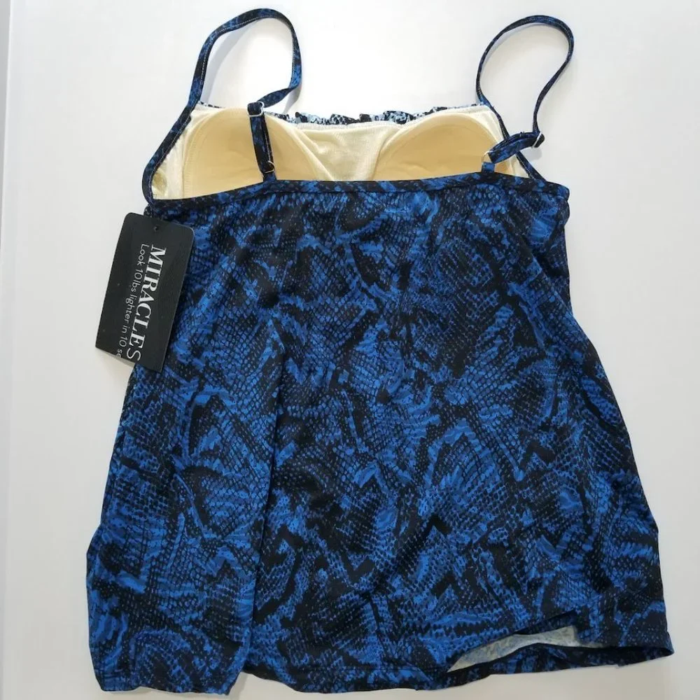 Miraclesuit Jubilee Printed Tankini Swim Top Size 8 - Picture 6 of 11